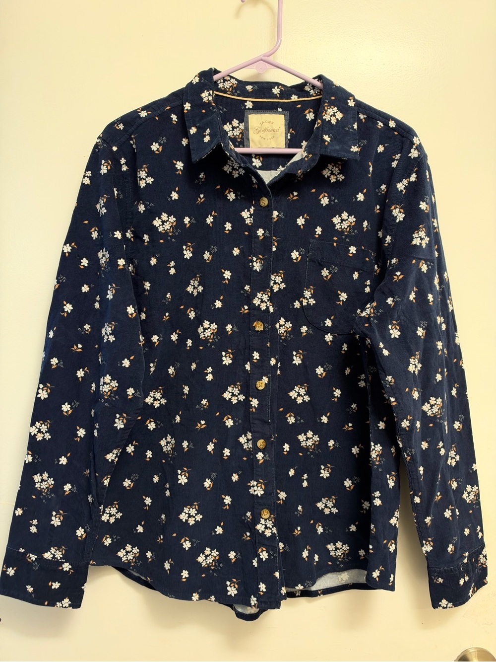 Jachs Navy Floral Button-Front Shirt